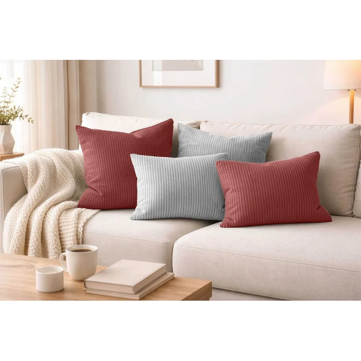 Amilian Dekokissen - Kissen Set 4er - Sofakissen mit Füllung 2x 50x50 + 2x 35x45cm, (4 Stück) Kuschelkissen - Zierkissen mit Kissenfüllung - Couchkissen – Bild 1
