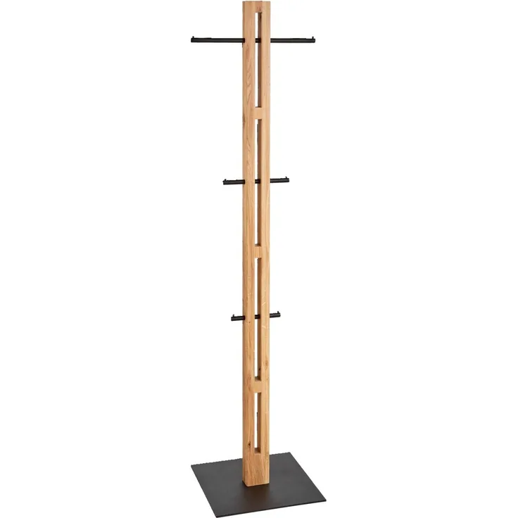 Linea Natura 'HALBERT' Kleiderständer, Massivholz Eiche, 45 x 174.9 x 40 cm, 6 Kleiderstangen