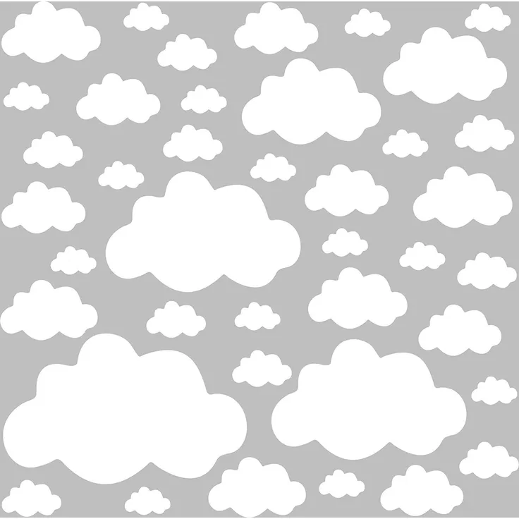PREMYO 'Wolken' Wandsticker weiß