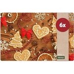 matches21 HOME & HOBBY Platzset Abwaschbare Tischsets 6er Set Weihnachten Kekse & Deko, (6-St), Platzsets als Tisch-Untersetzer und Tisch-Deko für Esstisch Teller