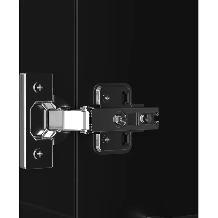 ZUBALIYA Vitrine, mit LED-Beleuchtung, mit App-Steuerung, mit Glasböden, wandmontierbar, H 170 × T 40 × B 29 cm, Schwarz, Spanplatte – Bild 19