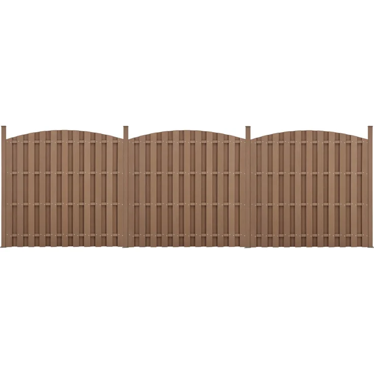 WPC Gartenzaun mit Rundbogen (165-185)x562 cm Braun [neu. holz] – Bild 2