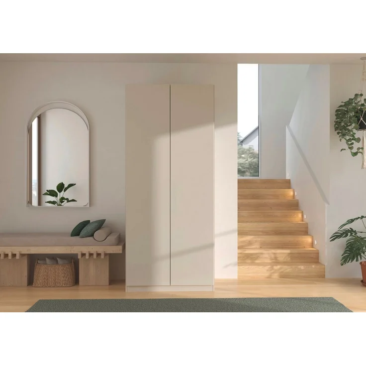 rauch Kleiderschrank Schrank Möbel Schlafzimmer Garderobe Kinderzimmer WELTNEUHEIT ELVIK (3 Ausstattungsvarianten - Breiten 47-405 cm, Höhen 187/212/231 cm) PATENTIERTES SCHNELLMONTAGESYSTEM mit Push-to-open MADE IN GERMANY – Bild 2