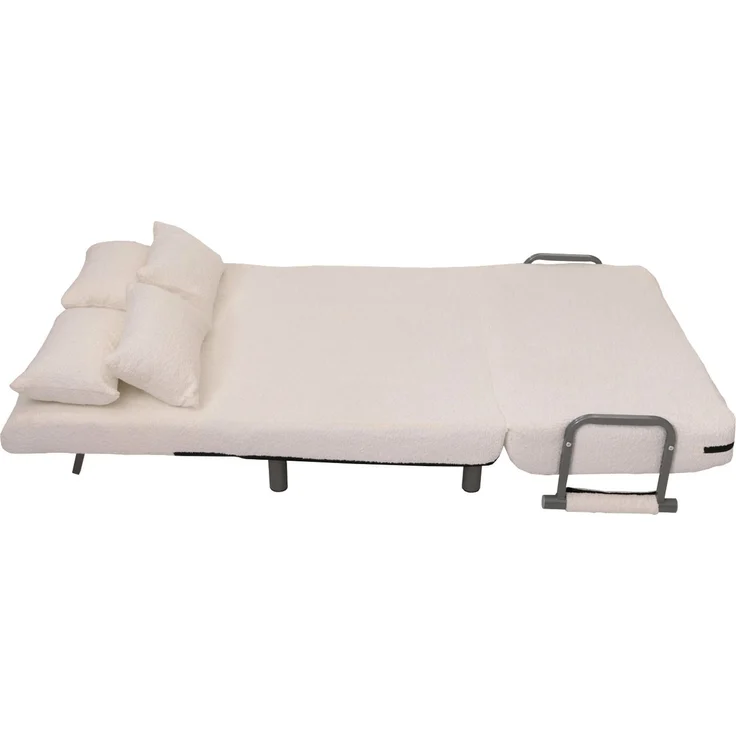 Mendler Schlafsessel HWC-K29, Klappsessel Schlafsofa Gästebett, Liegefläche 190x100 cm, Stoff Bouclé (500g/m²) ~ creme – Bild 7