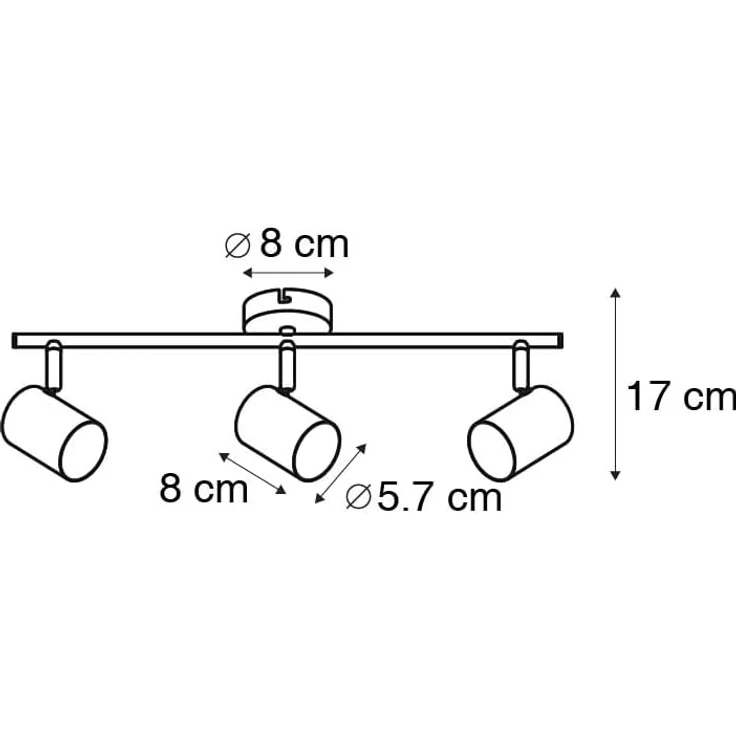Qazqa LED Aufbaustrahler Jeana, ohne Leuchtmittel, GU10, Schwarz, Modern, Stahl, 3-flammig – Bild 3