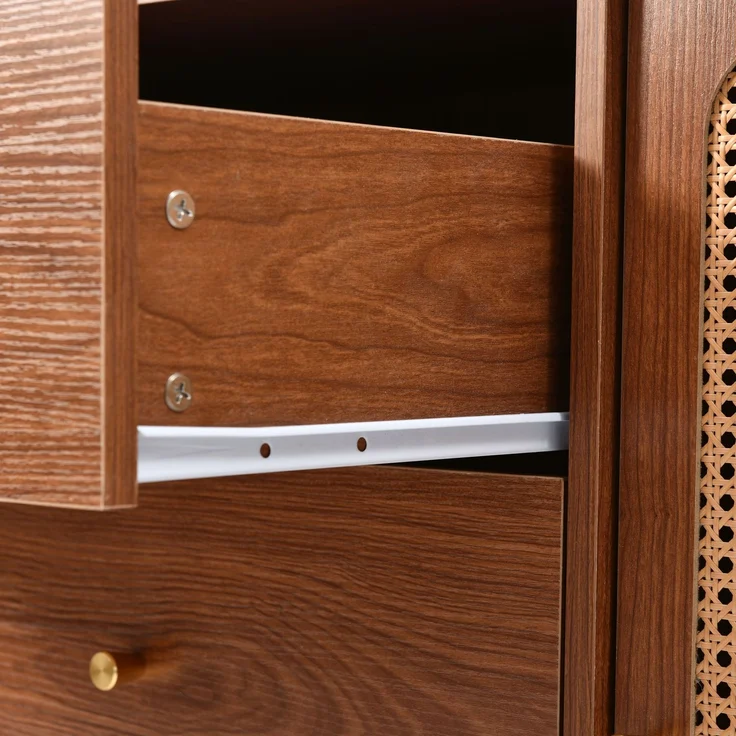 Vintage Kommode mit 3 Schubladen und verstellbarem Fachboden, Nussbaum Holzoptik, Stauraum Schrank – Bild 10