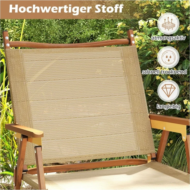 COSTWAY Gartenstuhl (2 St), Klappstühle, Campingstühle klappbar, Aluminium – Bild 3