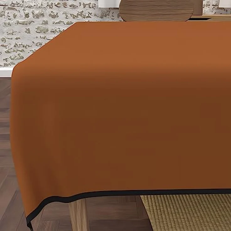 Soleil d'ochre, rechteckige Anti-Flecken-Tischdecke aus gewaschener Mikrofaser, 160x270 cm, Boheme Terra – Bild 2