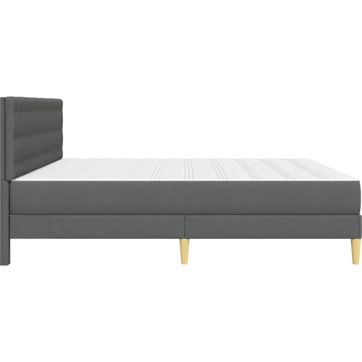 vidaXL Bettgestell mit Matratze Dunkelgrau Stoff 3415266 – Bild 7