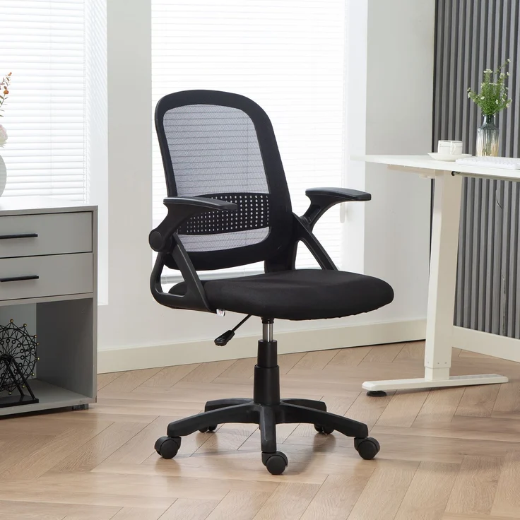 MELAYR, Atmungsaktiver Mesh-Bürostuhl, 60 x 57.5 x 101 cm, Schwarz – Bild 4