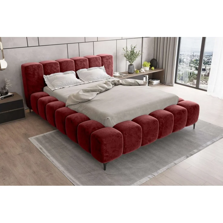 99rooms Cozy Polsterbett 180x200 cm Chenille APHRODITE Chianti – Bild 2
