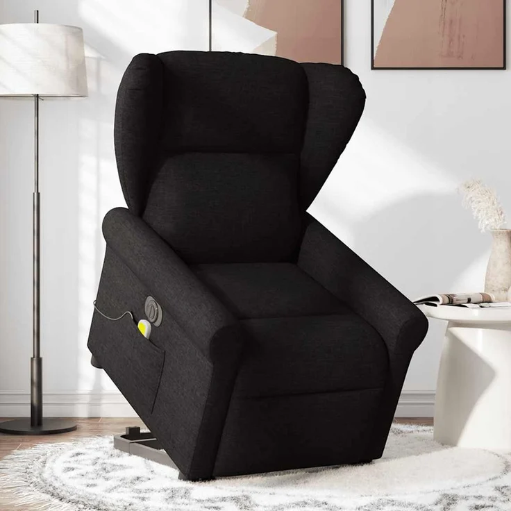 vidaXL Elektrischer Massagesessel mit Aufstehhilfe Schwarz Stoff 3303406 – Bild 1