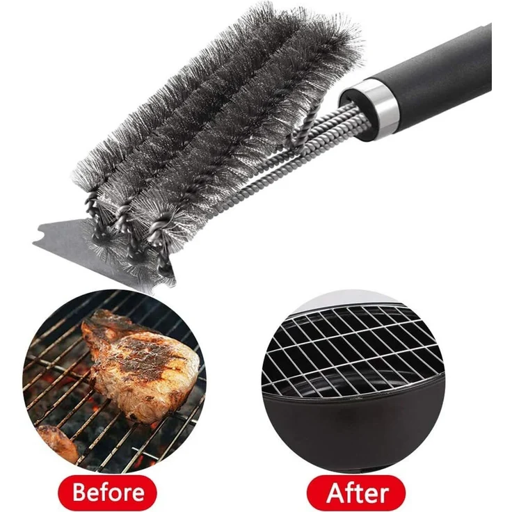 ABC Grillbürste mit Schaber, 18 Zoll, aus Edelstahl – Bild 5