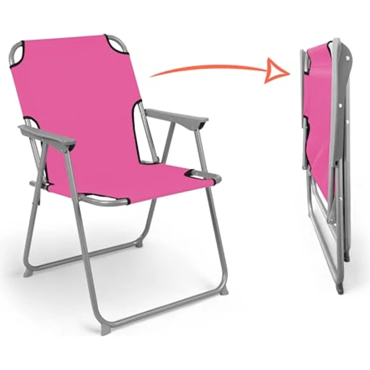 Spetebo Campingstuhl Camping Klappstuhl belastbar bis 120 kg - 2er Set (Anzahl, 1 St), zusammenklappbar – Bild 4