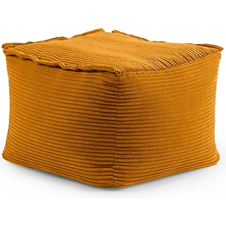 Lumaland Sitzsack-Sofa, Polyester, Pouf, Cord - Senfgelb, 40 x 54 x 54 cm – Bild 1