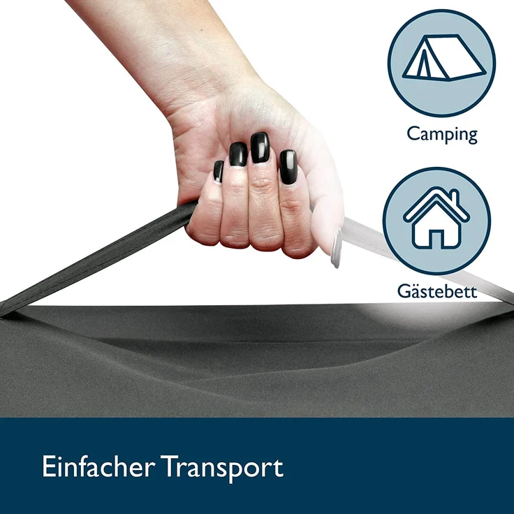 Beautissu Campix Klappmatratze, 120x195 cm Anthrazit – Bild 4