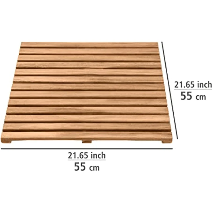 Wenko Badematte 'Indoor & Outdoor Acacia', FSC® zertifiziertes Akazienholz, 55 x 55 cm, rutschhemmend, für Innen- und Außenbereich – Bild 4