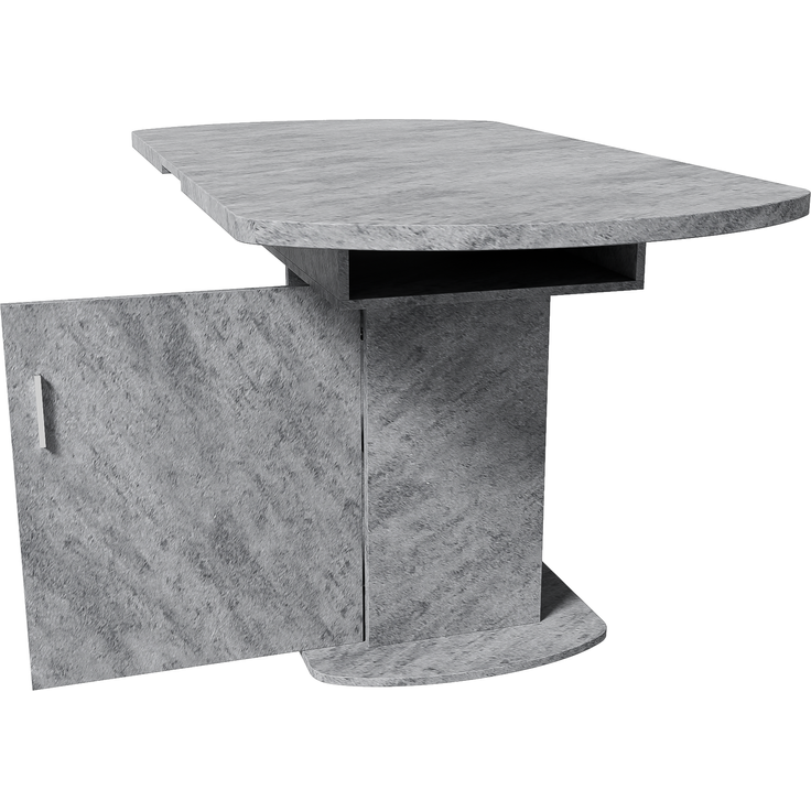 Ausziehbarer Esstisch mit Stauraum in Betonoptik, 110/130x70x75 cm, Grau – Bild 8