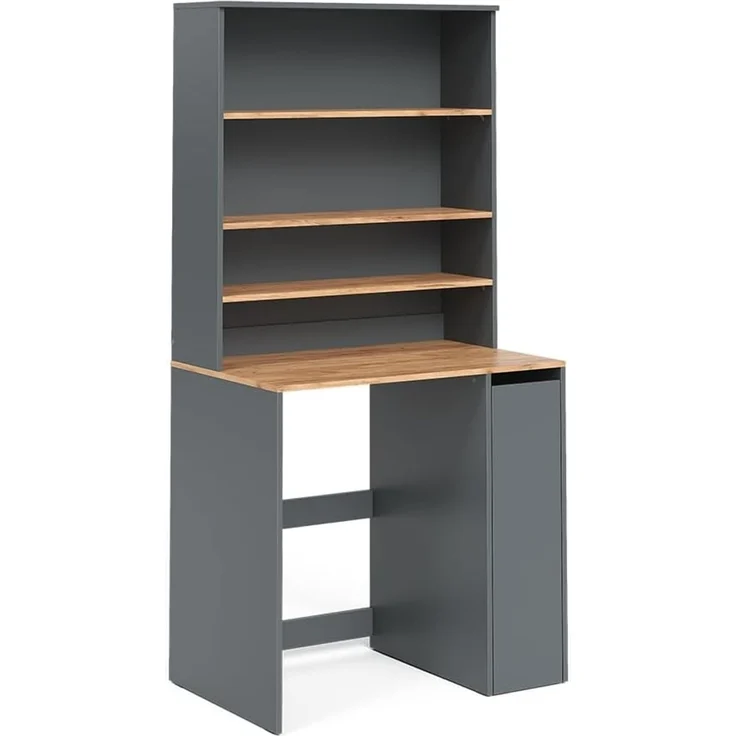 Waschmaschinenschrank Viktor Anthrazit/Goldkraft Eiche 93.6 x 88.2 cm 2 Teile mit Rollregal Vicco – Bild 1