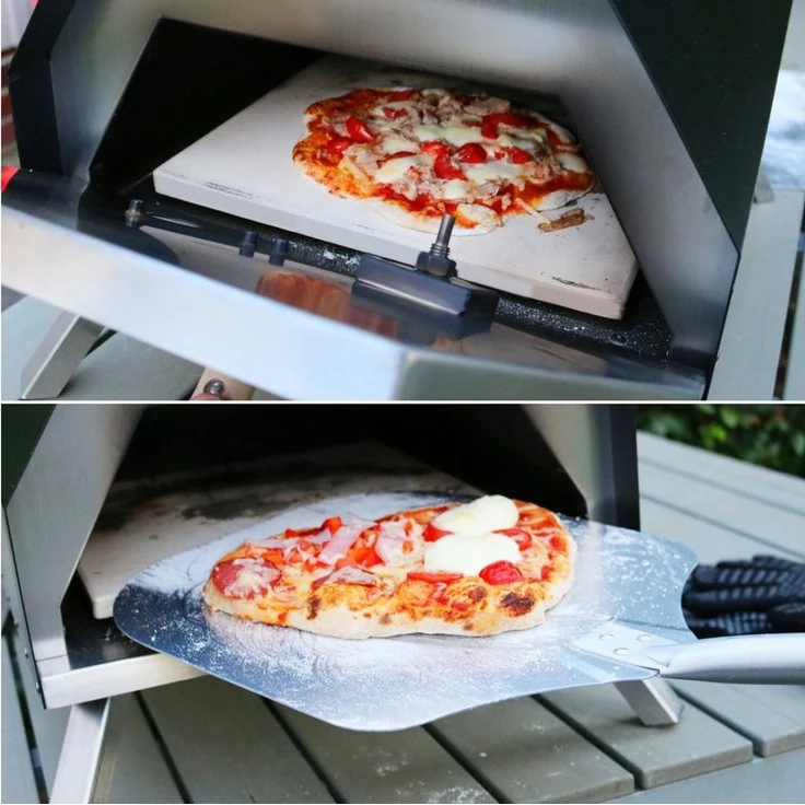 bremermann Pizzastein Pizzaofen inkl. Pizzastein 30 x 2 x 30 cm // für Brikett, Kohle, Pellets – Bild 3