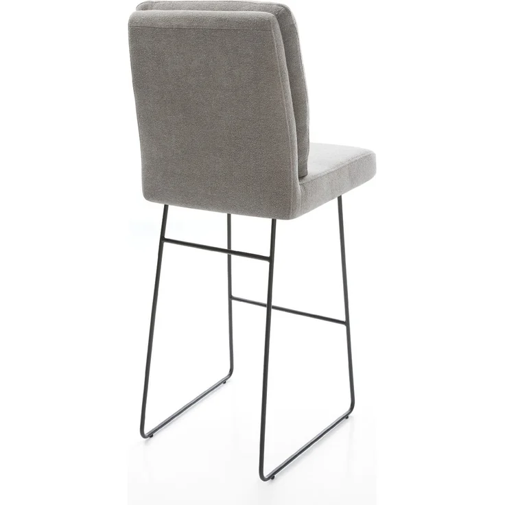 Barstuhl Pela-Flex Strukturstoff Soft Grau Kufengestell Metall Schwarz – Bild 5