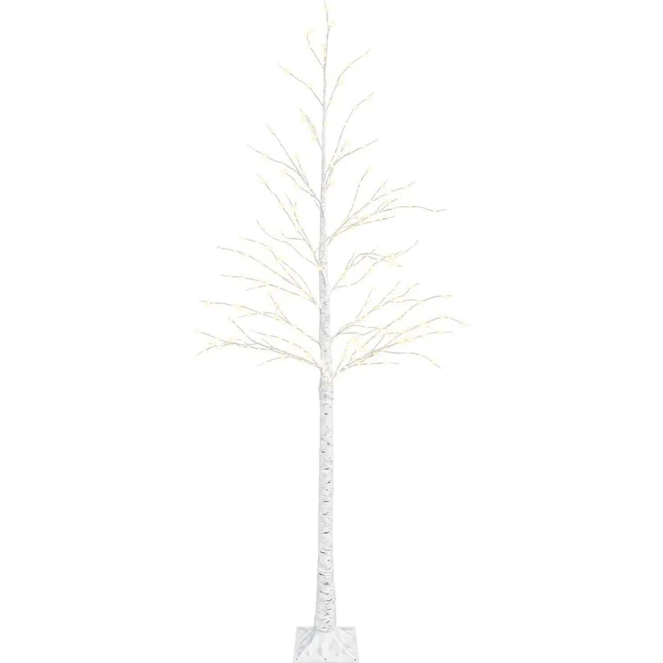 vidaXL Birken-Weihnachtsbaum Weiß 25 x 25 x 210 cm Kunststoff 406 LEDs 42055357 – Bild 2