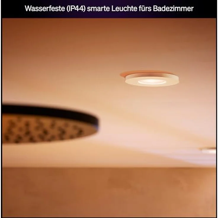 Philips Hue White Ambiance Adore 3er Deckenspots rund, weiß 3x250lm inkl. Dimmschalter, Bad-Beleuchtung, dimmbar, steuerbar via App, kompatibel mit Amazon Alexa (Echo, Echo Dot), neue Generation – Bild 5