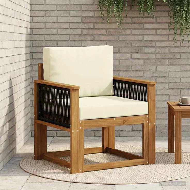 vidaXL Outdoor Mittelsofa Massivholz Akazie Natur 3438829 – Bild 1