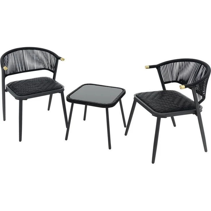 COSTWAY Balkonset, (3-tlg), Garten Sitzgruppe aus PE Rattan – Bild 1