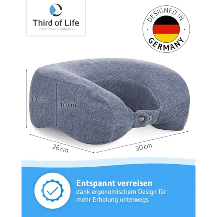 Nackenhörnchen ANDAR QuickDry aus Visco Schaum, ergonomisches Reisekissen, leicht zu transportieren – Bild 3
