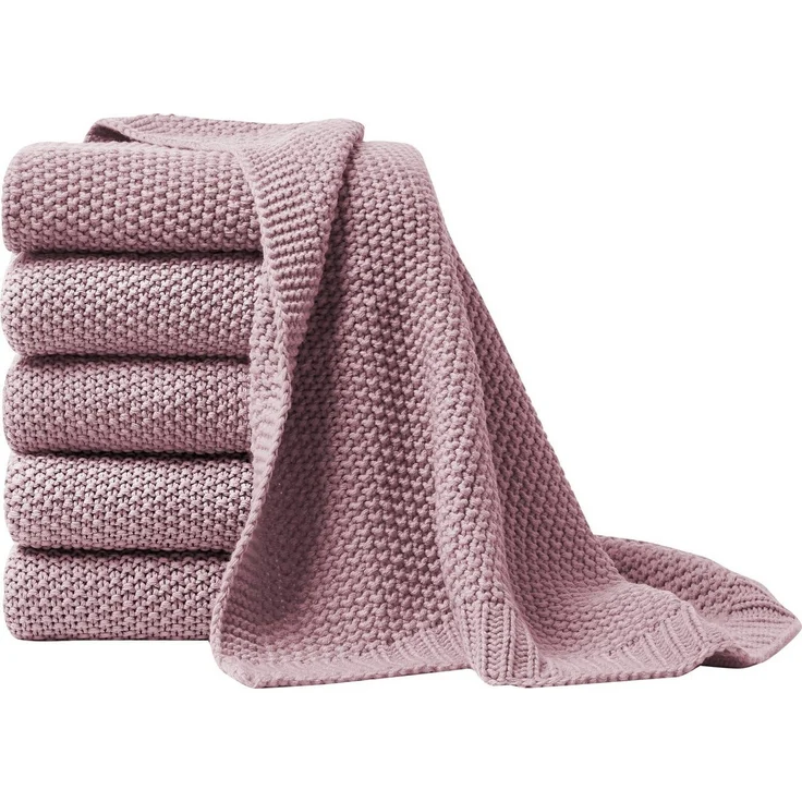 Hahn 'Primera' Strickdecke mit Perlmuster, 100 % Polyacryl mauve, 130 x 170 cm – Bild 2