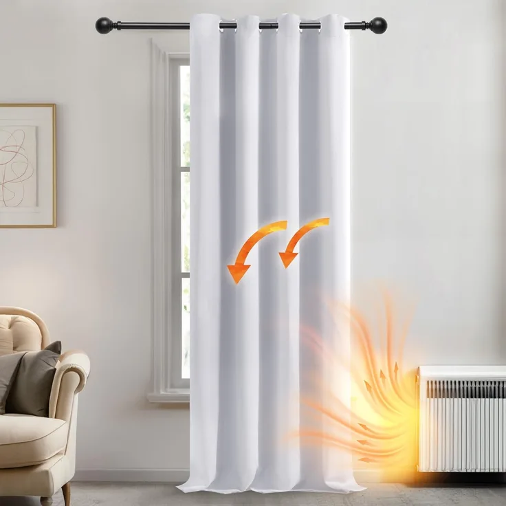 Deconovo Verdunkelungsvorhang Blickdichter Vorhang mit Ösen Gardinen Wohnzimmer 1 Stück, Verdunkelung Lärmschutz Thermogardine Dicke Vorhänge Kälteschutz