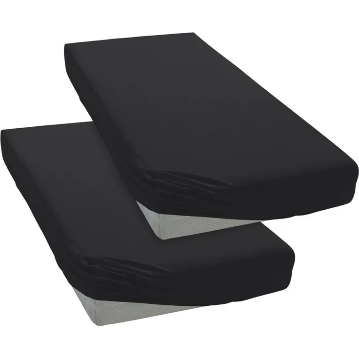 OTTO home Spannbettlaken PHYSALIS Comfort 100% Baumwolle, 150 g/m², Jersey, Gummizug: rundum, (2 Stück), Bettlaken bis 20 cm Matratzenhöhe, weich, bügelfrei, optimaler Sitz