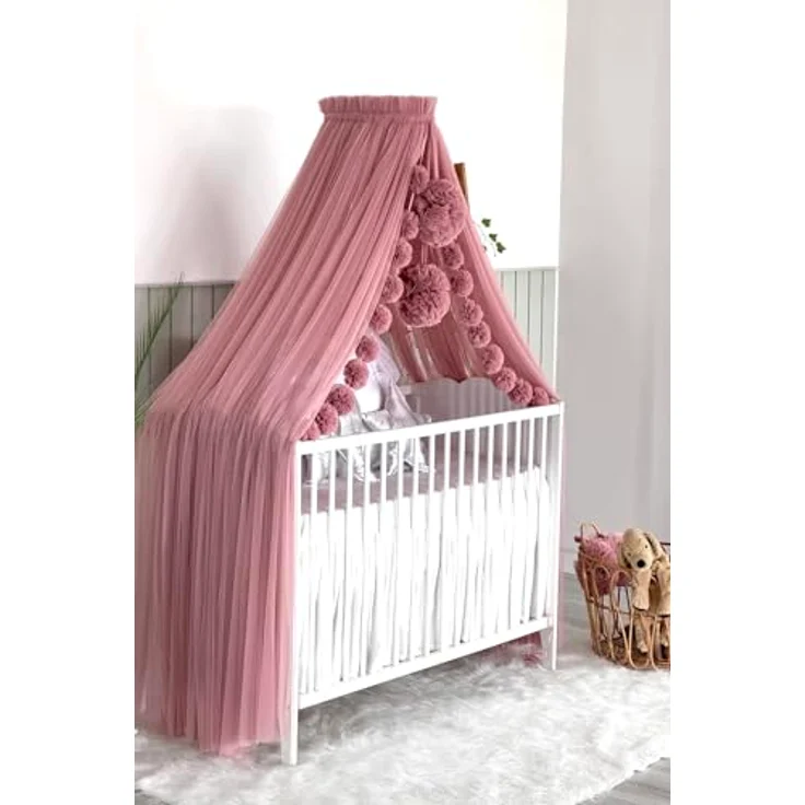 Baby Fancyroom Betthimmel Betthimmel aus 12 Meter Tüll aus 1. Klasse für Kinderbett Gitterbett, Himmel für Babybett Kinderbett – Bild 2