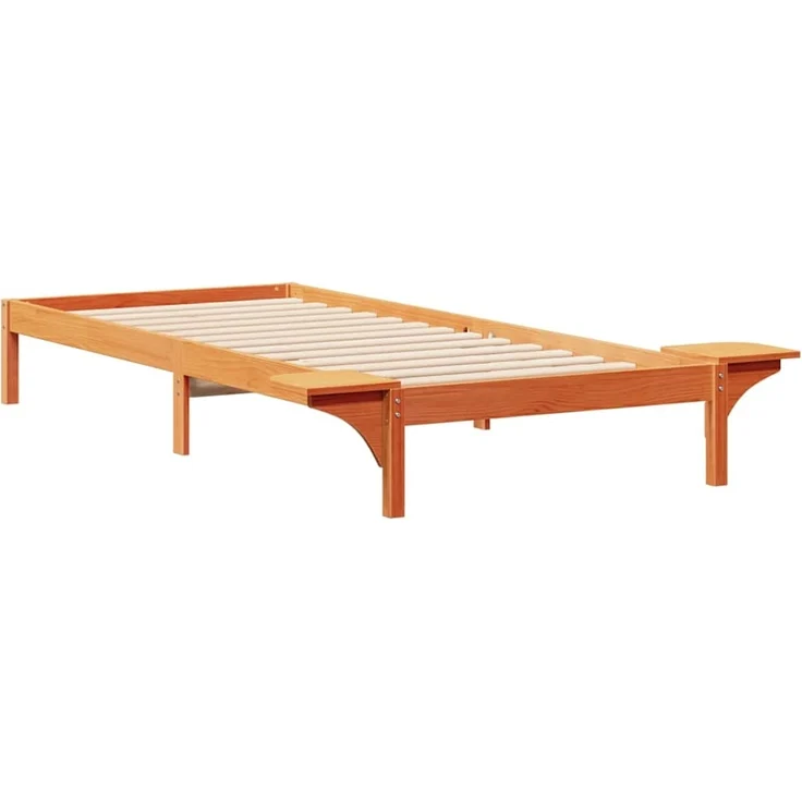 vidaXL Bettgestell mit Nachttischen Wachsbraun 100 x 210 cm 873225 – Bild 6