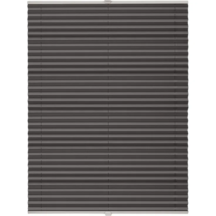 ondeco Plissee Klemmfix auf Maß für alle Fenster innen, ohne Bohren, Montage Klemmträger Sonnenschutz Sichtschutz Rollo Blickdicht - Dunkelgrau - B): 41-50 cm, H): 40-100 cm