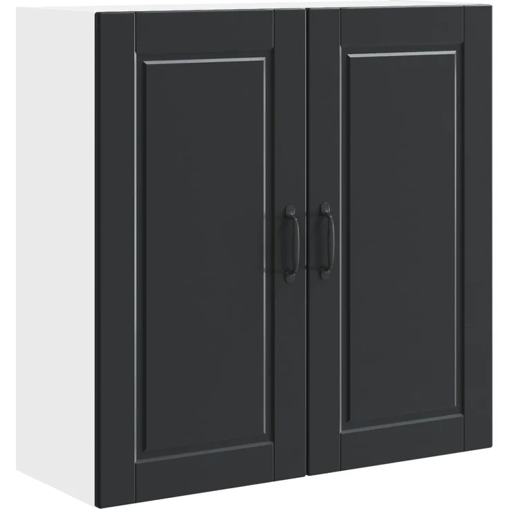 vidaXL Wandschrank PORTO Schwarz 80 x 31 x 80 cm Holzwerkstoff 885406 – Bild 2