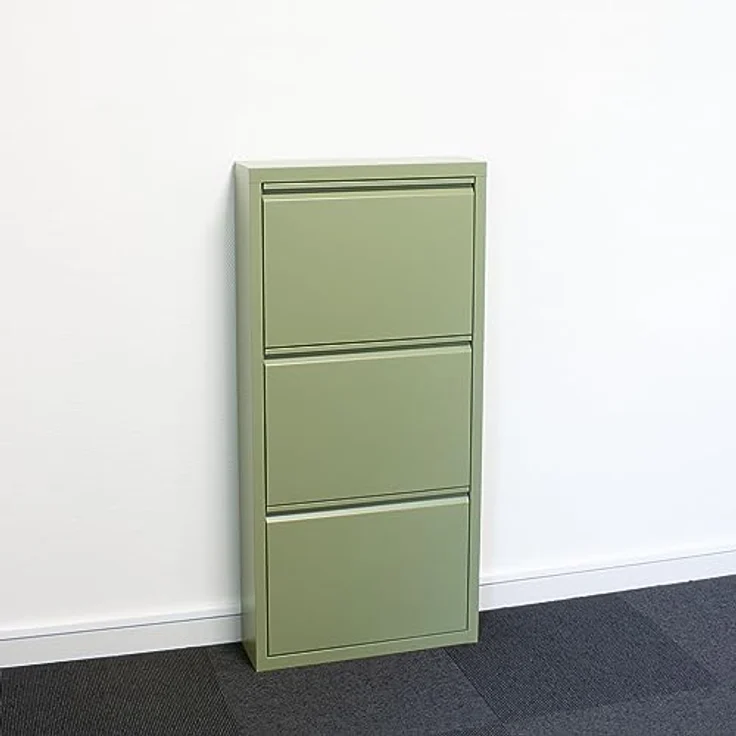 ebuy24 Pisa Schuhkipper, Grün, Metall, 150x106x16 cm, mit 9 Klappen für optimale Schuhaufbewahrung, fertig montiert – Bild 2