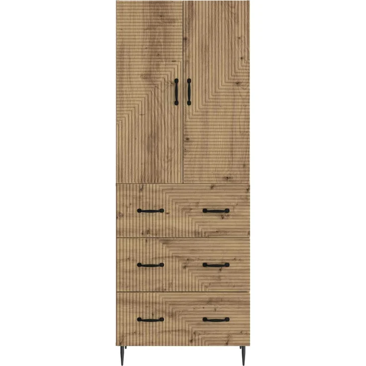 vidaXL Schrankset 2 pcs Artisan-Eiche 66 x 34,5 x 90 cm Holzwerkstoff 3416645 – Bild 4