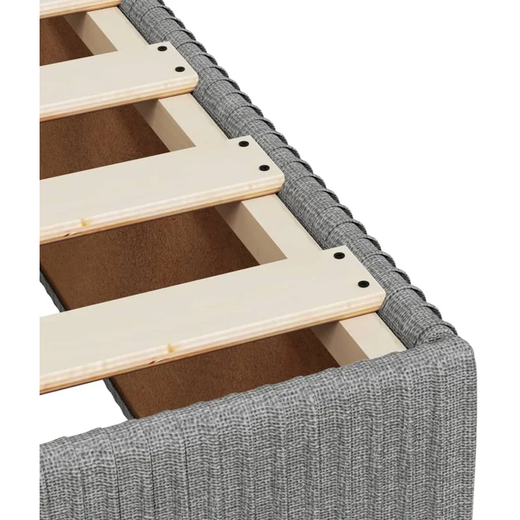 vidaXL Boxspringbett mit Matratze Hellgrau 90x200 cm Stoff 3287346 – Bild 11