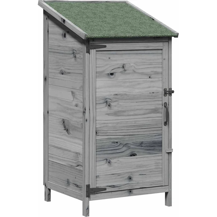 vidaXL Gartenschuppen Grau 59 x 56 x 113,5 cm Massivholz aus Fichte 42033438 – Bild 2