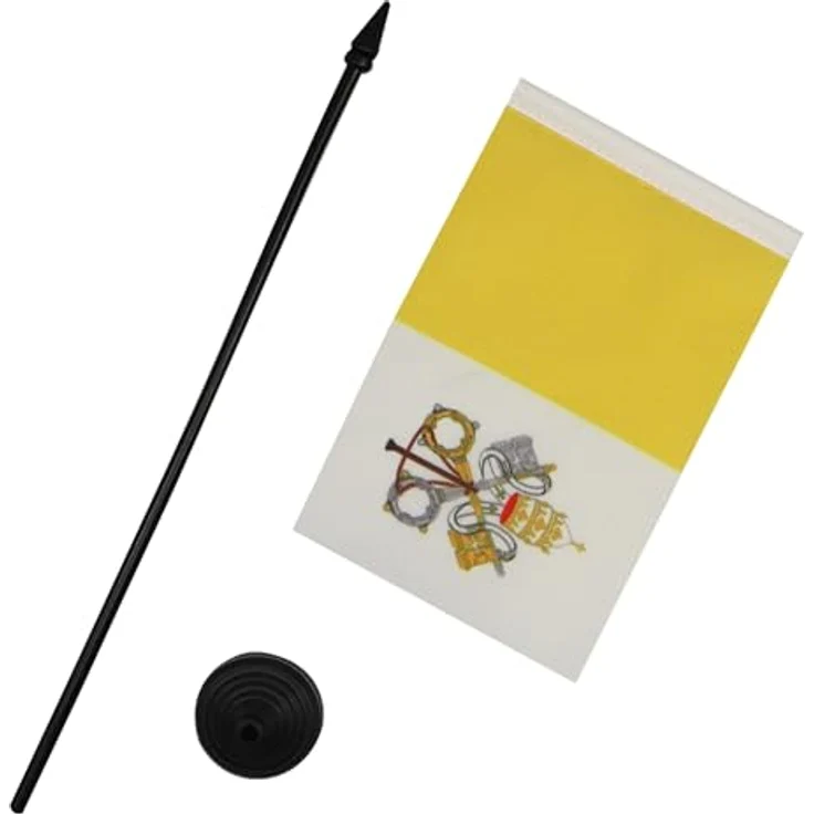 AZ FLAG - Tischflagge Vatikanstadt - 15x10 cm - Staat Vatikanstadt Tischfahne 10 x 15 Cm - Flaggen – Bild 3