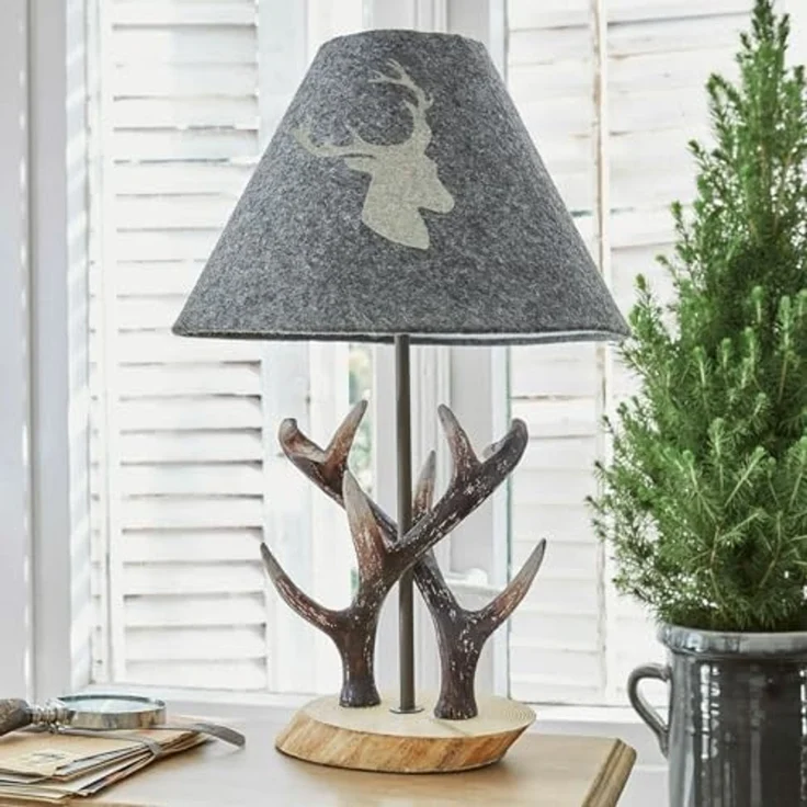 Mirabeau Tischleuchte Tischlampe Lodge grau/braun – Bild 3