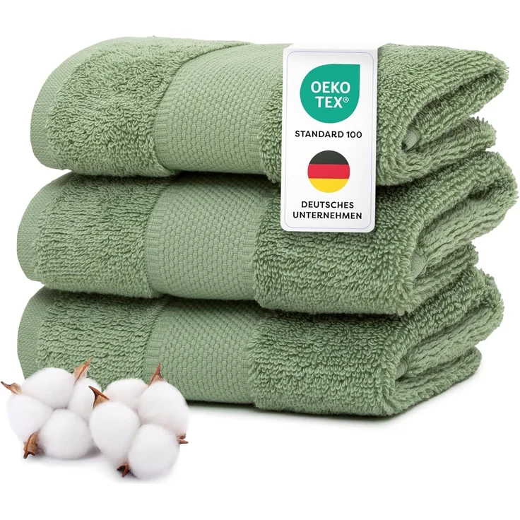 Wolkenfeld Gästehandtücher Premium Low-Twist Baumwolle 550 g/m² – 3 Gästehandtücher, Frottier (3-St), 30×50 cm – weich, saugfähig und ideal für Gäste & Alltag