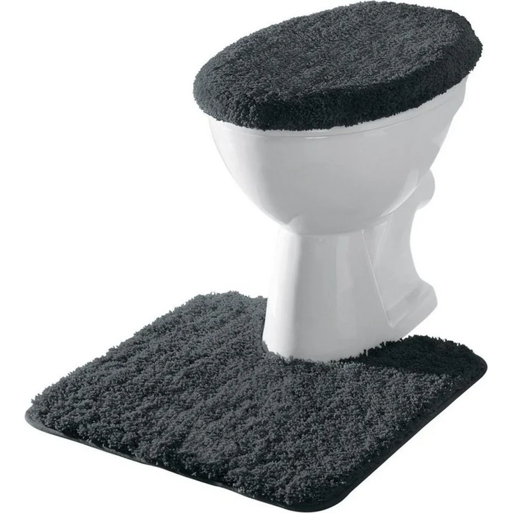 Erwin Müller Badematte Stand-WC-Set "Rhodos" 2-teilig, Höhe 30 mm, Gummizug:, eckig mit Ausschnitt, Uni – Bild 1