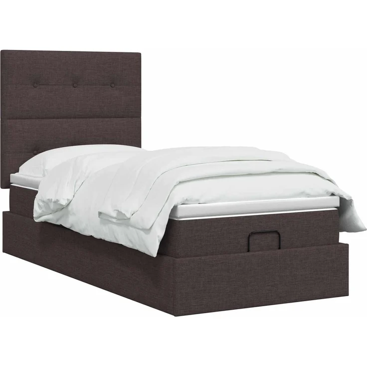 vidaXL Ottoman Bett mit Matratze Dunkelbraun 80 x 200 cm Stoff 3457448 – Bild 3