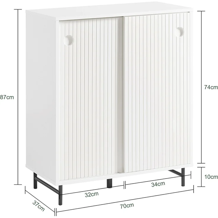 SoBuy FSB62-W Schuhschrank, MDF, Lackiert, Weiß, 70 x 87 x 37 cm – Bild 3