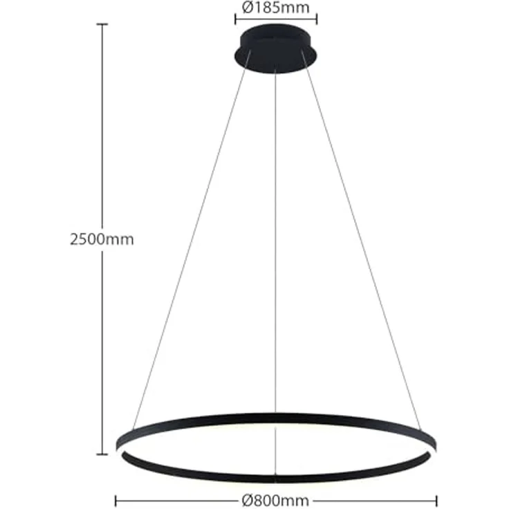 Arcchio Hängeleuchte Albiona, LED, Metall, Schwarz warmweiß IP20, LED 46,8 W gesamt, warmweiß – Bild 5