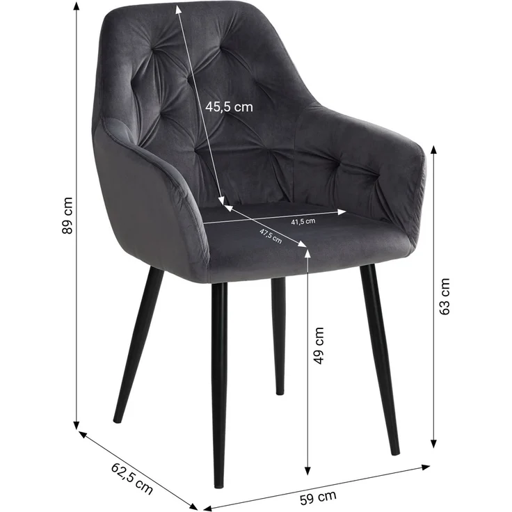 Esstisch mit 4 Stühlen Set Essgruppe Samt Polsterstühle Grau Küchentisch Modern Holz Shabby Weiß 160x90 cm Esszimmertisch Massiv – Bild 3