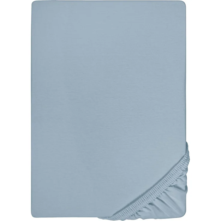 biberna Feinjersey-Spannbetttuch 0077144, taubenblau, 1x 60x120 cm - 70x140 cm – Bild 1